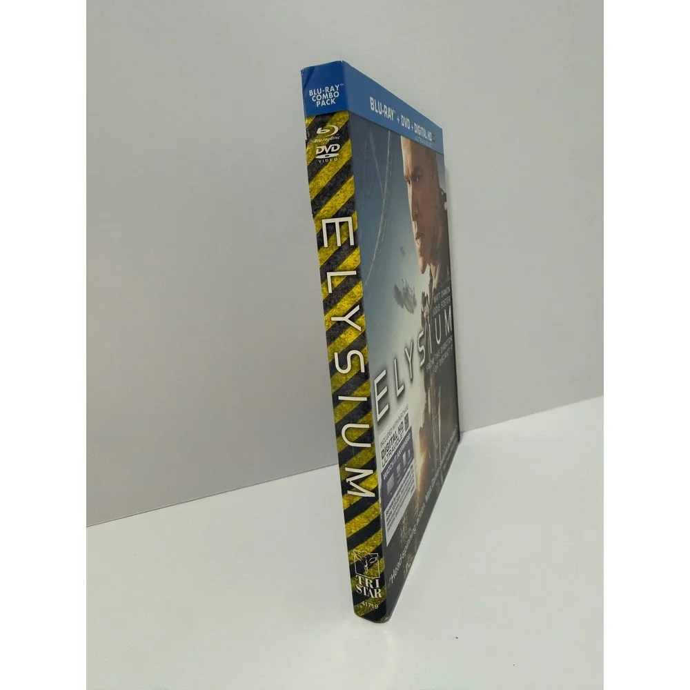 Sony Elysium Blu-ray DVD Combo Pack Standard Blue Good Matt Damon Sci-Fi 41719